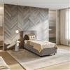 DEGHI Letto singolo contenitore 80x190 cm in velluto grigio sfoderabile - Hatfield