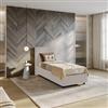 DEGHI Letto singolo contenitore 80x190 cm in tessuto effetto maglia ghiaccio sfoderabile - Hatfield
