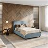 DEGHI Letto una piazza e mezza contenitore 120x190 cm in tessuto ciniglia cielo sfoderabile - Hatfield