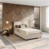 DEGHI Letto una piazza e mezza contenitore 120x190 cm in velluto beige sfoderabile - Hatfield