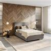 DEGHI Letto una piazza e mezza contenitore 120x190 cm in velluto grigio sfoderabile - Hatfield