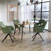 DEGHI Tavolo da pranzo 140x80 cm con top in vetro e gambe in metallo nero - Bryt