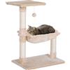 PawHut Torre per Gatti max 3.6kg con Amaca e Pallina Appesa, in Legno e Peluche, 50x36x70 cm, Beige|Aosom