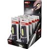 EMOS Torcia LED ricaricabile con magnete e clip, 10 pezzi, 2 sorgenti luminose, flusso luminoso 120 lm, 130 m, batteria agli ioni di litio da 400 mAh, inserto da 1,5 ore, cavo di ricarica USB-C