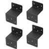 QUARKZMAN 4pz Staffe a Z, Profilo a Doppio Angolo in Ferro, Staffa Angolare, Connettore per Legname per Mobili da Scaffale, Gazebo, 3.2x2.36x2, Nero