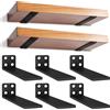 YFCVIP 6 Pezzi Staffe per Mensole Pesanti, Reggimensola da Muro, Mensola Staffa Angolare, Staffa a L con Viti, portata 70 kg (Nera, 15cm)