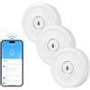 Fuers Rilevatore Perdite Acqua WiFi 3 Pezzi Sensore Acqua con Batteria 100dB Sensore Perdita Acqua Kit per Sistema di Allarme e Domotica Casa Intelligente, Rilevatore Acqua per Cucina, Bagno, Seminterrato