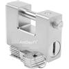 AntDau71® - Lucchetto Corazzato rivestito Antiscasso da 1 Kg con 5 Chiavi - Acciaio Massiccio - Grillo Spesso 12 mm - Catenaccio Moto, Serranda, Cancello, Sicurezza Garage. Lunghezza 84mm - CW925