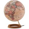 Tecnodidattica - Mappamondo Atmosphere FC1, luminoso, girevole, base in legno di Rovere, cartografia Stile Antico, diametro 30 cm