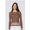 Tezenis Maglia Manica Lunga Girocollo In Tulle Donna Marrone
