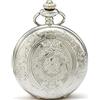 SEWOR classico intagliato Shell quadrante orologio da tasca con movimento al quarzo giapponese moda doppia catena (Argento)