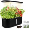 Cieex Giardino Piantina Idroponica, 10 Pods Orto Indoor con LED Grow Light Finestra di Livello dell'acqua Visibile, Sistema di Pompa Silenzioso, Touch Screen Timer Intelligente