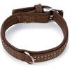 Karlie Collare vintage a doppia fila con strass, lunghezza 30 cm, larghezza 17 mm, marrone