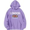 Generisch Maglione da donna oversize, in cotone, a maniche lunghe, da donna, a maniche lunghe, per primavera, casual, da donna, con stampa larga, a maniche lunghe, basic, Lilla, L