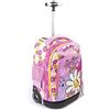 Pryma Zaino Trolley Scuola Elementare Bambina 48x33x23 cm - Capiente 36L con Borraccia Omaggio, Design Margherita, Zaino con Ruote