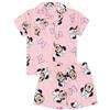 Disney Minnie Pigiama Topo Bambina | T-Shirt Rosa per Bambini con Pantaloncini | Fiocco Animato del Personaggio su Tutta La Stampa Pjs Set