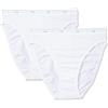 Sloggi 4 Slip Donna Basic Tai SGAMBATO Cotone Bianco E Nero (4-44, Bianco)