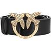 Pinko Love Berry H4 Belt Vitello Set Cintura,Z99Q_nero-Antique Gold, M Donna
