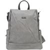 COVERI COLLECTION Zaino casual in ecopelle PU sistema antifurto, convertibile in borsa a tracolla con 2 tasche frontali, ideale per il lavoro, l'università... Art.8002-8 Prodotto Originale Coveri (GRIGIO)