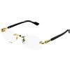 Gucci Occhiali da vista GG1221O Gold Black 56/16/140 uomo, Oro nero.