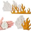 LINGJIA 2 Pezzi Stampi in Silicone per Dolci, Stampo del Fondente della Fiamma, Decorazione 3D della Fiamma, Stampo del Cioccolato, per la Decorazione della Torta, Fabbricazione dell'artigianato