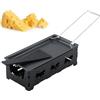 Tyenaza Mini Raclette, Raclette Pieghevole per Tea Light per 2 Persone, Raclette al Formaggio Portatile Antiaderente Rotaster Vassoio da Forno Set da Cucina Strumento per Grigliare da Cucina