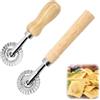 ChAusa 2 Pezzi Rotella Tagliapasta Taglia pasta Fresca Rotella Ravioli per Ravioli con Manico in Legno Tagliaravioli Pizza Merletto per Casa e Cucina tortellini(12.8×4 cm+16×4 cm)