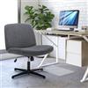 COLAMY Ampia sedia da ufficio, sedia da scrivania imbottita, senza braccia, girevole a 115°, funzione oscillante, ergonomica, per casa, ufficio, trucco, gioco (base a croce, grigio scuro)