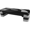 SportVida Stepper per aerobica - Stepper per allenamento a casa - Stepper Fitness - Attrezzi fitness per palestra - Step Bench regolabile in altezza - Molte varianti (grigio 3 altezze)