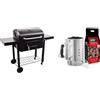 Char-Broil 3500 Barbecue A Carbonella Convective Performance, Nero & Weber 17631 Kit Ciminiera di Accensione + 2 Kg di Bricchetti + 3 Cubetti Accensione