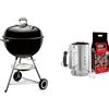 Weber 1341504 One-Touch Original, 57 cm, Nero & 17631 Kit Ciminiera di Accensione + 2 Kg di Bricchetti + 3 Cubetti Accensione