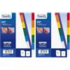Favorit 100500802 Divisori con Foratura Universale per Raccoglitori ad Anelli con 6 Tacche Neutre Colorate, Formato Interno A5, in Polipropilene (Materia Plastica Atossica) (Confezione da 2)