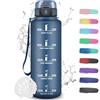 Grsta Borraccia Motivazionale 1,5l, Borraccia Palestra, a Prova di Perdite, Borraccia con Orari per Bere, Borraccia 1 litro e mezzo per Adulto, Ciclismo, Lavoro, Scuola, Ufficio, Trekking, Fitness, Yoga