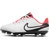 Nike Jr Legend 10 Academy Fg/MG, Soccer Shoe, White/Black-Bright Crimson, 38.5 EU