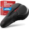 WITTKOP Cuscino per sella da bici in memory foam confortevole I Coprisella da bici per uomo e donna con design ergonomico a 3 zone