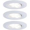 Paulmann 99927 Lampada LED Calla tonda set da 3 incl. 3x6W IP65 faretto da incasso bianco opaco luce per armadi plastica 4000 K 16.5 W, 3 pezzi