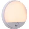 LUCIDE HUPS IR - Lampada da parete per interni/esterni, diametro 21 cm, LED, 1 x 10 W, 3000 K, IP54, sensore di movimento e giorno/notte, bianco