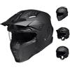 ILM Casco Moto Integrale Donna Uomo Adulti 3/4 Jet Vintage Scooter Motocross Cruiser ATV UTV Omologato ECE22.06 Modello Z302,Nero Opaco,M