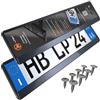 L & P Car Design Portatarga Auto - Supporto Targa - [semplice, durevole e sicuro] - 8 viti - 520x110 mm - Carbonio effetto - Porta Targa - adatto a qualsiasi auto - per targhe italiane omologate - Fissaggio per Targa