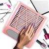 Retoo Aspirapolvere per unghie professionale per nail art & casa 80 W potente aspiratore per manicure salone unghie velocità 4500 rpm rosa