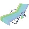 FANSU Telo Mare per Lettino da Spiaggia, Microfibra Portatile Asciugamano Mare con Tasche, Ideale per Asciugamano Sportivo, Asciugamano da Viaggio, Asciugamano da Bagno (75x210cm,Multicolore)