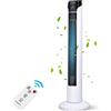 Aigostar Ventilatore a Torre Silenzioso Ventilatore con telecomando 3 Modalità/Velocità Ventilatore con timer da 15H, Oscillazione di 70° Sinistra/Destra Display LED Altezza 92cm