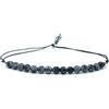 Eloboe essence Bracciale donna Snowy Obsidian in filo di pietra naturale 4 mm di spessore in argento sterling 925 regolabile a tutti gli spessori del polso