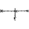 PureMounts supporto per monitor, supporto per monitor per 3 schermi, da 17 a 27 pollici, regolabile in altezza, inclinabile, girevole, VESA 75 e 100, supporto da scrivania, supporto per schermi, nero