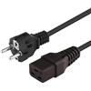 PremiumCord Cavo Di Alimentazione 230 V 3 m Con Contatto Di Messa a Terra Su Presa C19, IEC 320, Cavo Di Alimentazione PC a 3 Pin, Colore Nero