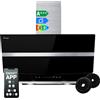 KKT KOLBE Cappa aspirante 80 cm | Cappa Cucina Inclinata | acciaio inossidabile | vetro nero | WiFi | auto spegnimento | Illuminazione LED RGBW | Operazione di tocco | HERMES8005SM