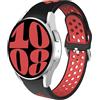 Astorgos Cinturino Sportivo Compatibile con Samsung Galaxy Watch 7 6 5 4 FE 40mm 44mm/6 4 Classic 43mm 47mm 42mm 46mm/5 Pro 45mm, Cinturino Traspirante in Silicone Morbido per Uomo Donna, Nero/Rosso