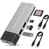 FARBOKO Case SSD M.2, Nvme Enclosure USB3.2/ USB3.1 Gen2 10Gbps con 2 porte USB2.0 e lettore di schede SD/TF senza attrezzi per M.2 NVMe/SATA SSD in 2242/2260/2280