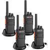 HESENATE HT66 Walkie talkie, PMR446 Radioline Walkie Talkie Senza Licenza a Lungo Raggio Woki Toki 16 Canali Ricetrasmittenti Portatile VOX Scan con Stazione di Ricarica USB C (Nero, 4 Pezzi)