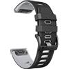 NotoCity 26mm Quickfit Cinturino Compatibile con Garmin Fenix 6X/ 6X pro Bracciale Ricambio, per Garmin Fenix 5X/ 5X Plus Silicone Cinturino, Nero-Grigio